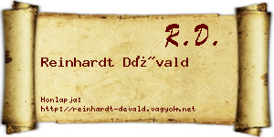 Reinhardt Dévald névjegykártya